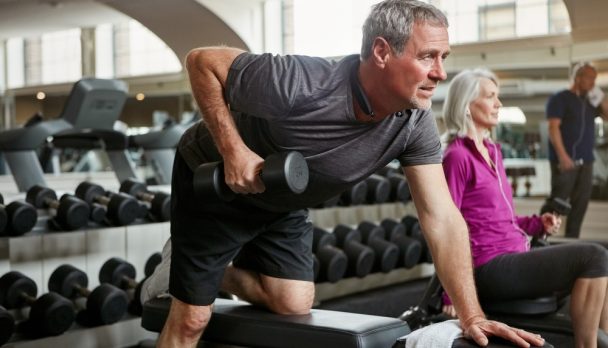 Fitness,,Weights,And,Senior,Man,In,Gym,For,Workout,,Training